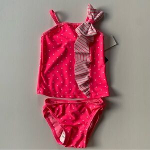 Old Navy Bathing Suit Size 18-24 Months NWT New Pink Tankini 2 Piece Polka Dots